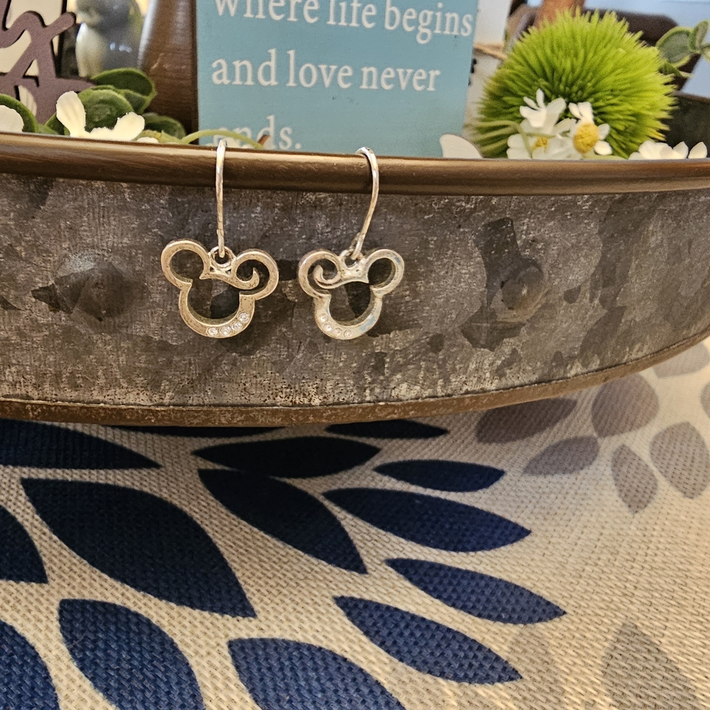 Silver Mickey Mouse Earrings